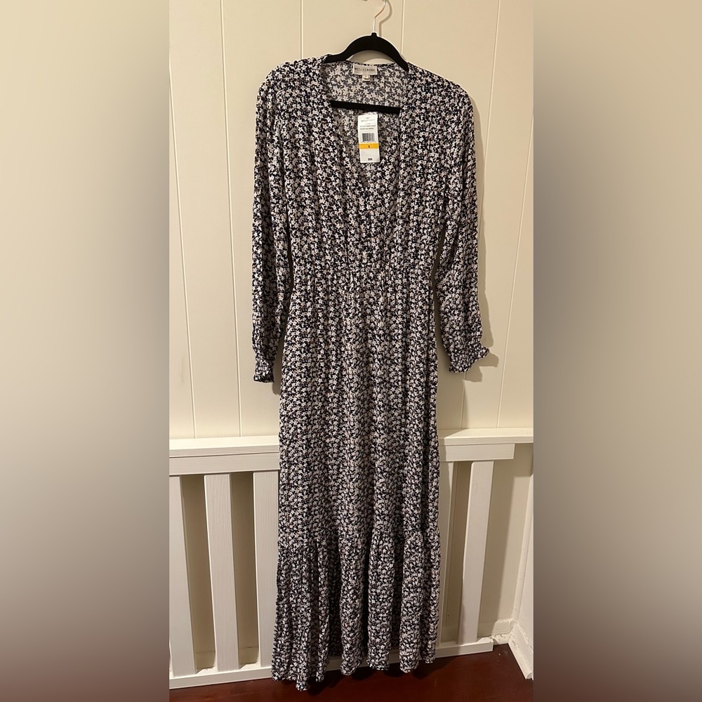 WESLEEROSE Smocked Floral Ruffle Maxi Dress